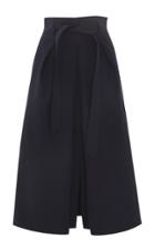 Moda Operandi Martin Grant Belted Pleated Cotton A-line Midi Skirt