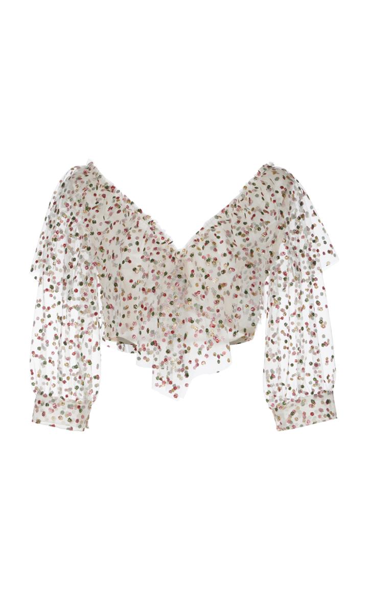 Sandra Mansour Sable Rose Crop Top