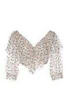 Sandra Mansour Sable Rose Crop Top