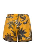 Dorothee Schumacher Powerful Flora Mid-rise Silk Shorts