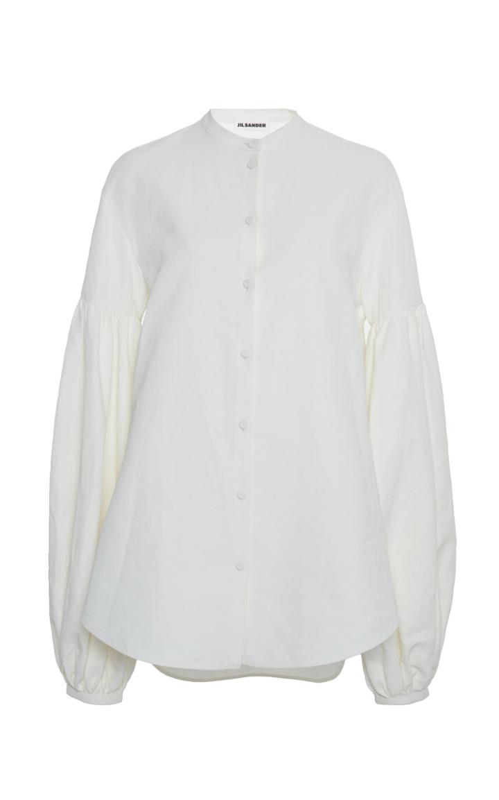 Moda Operandi Jil Sander Balloon-sleeve Linen Blouse