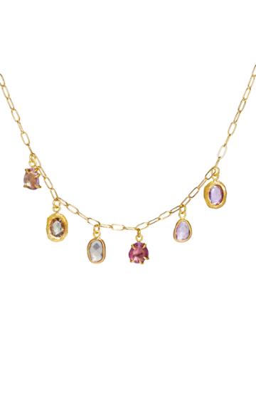 Page Sargisson 18kt Gold Pink Ombre Sapphire Necklace