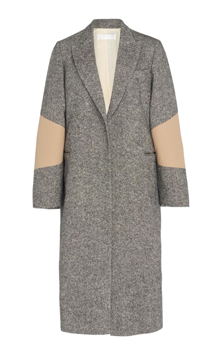 Victoria Beckham Patch Sleeve Tailored Wool Coat