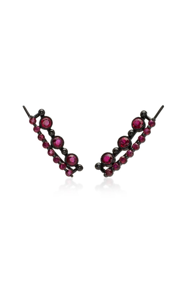 Colette Jewelry 18k Black Gold Stone Ear Cuffs