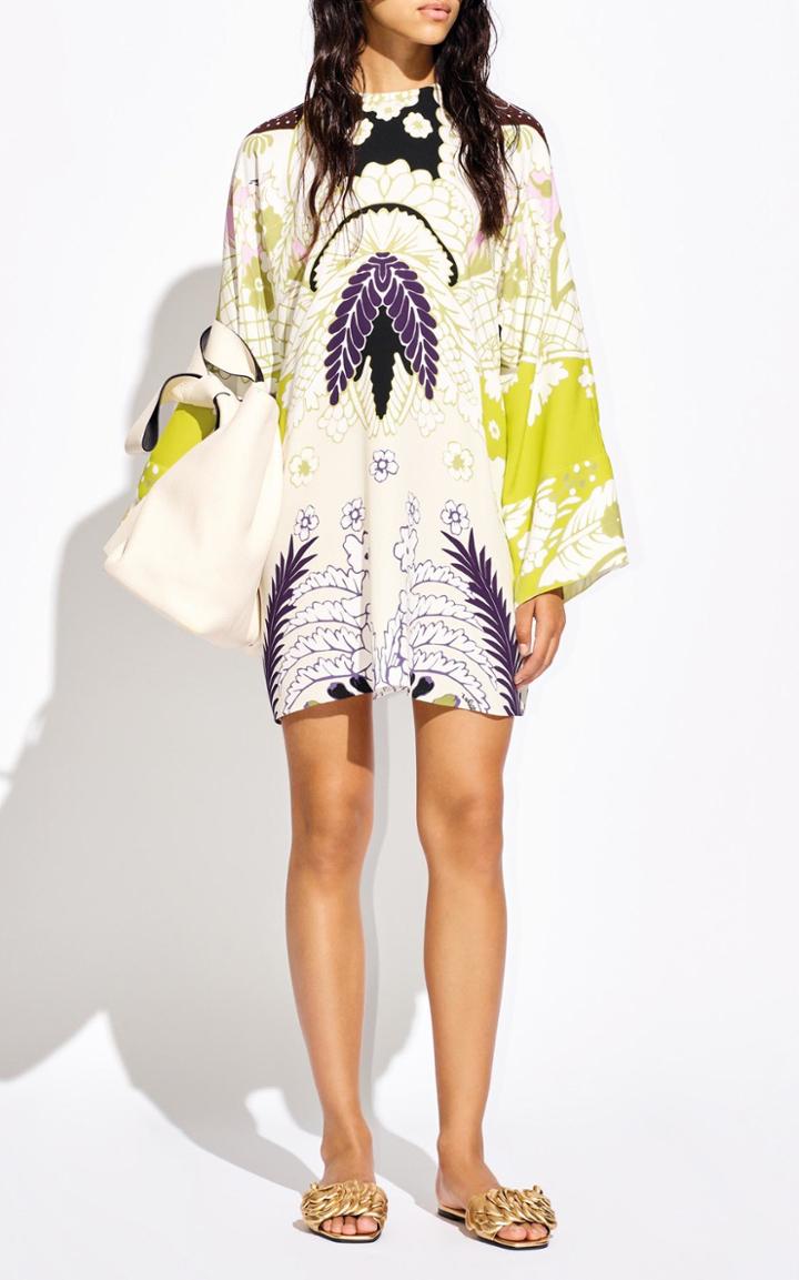 Moda Operandi Valentino Printed Silk Cady Mini Dress