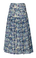 Adriana Degreas Floral Silk Chiffon Midi Skirt