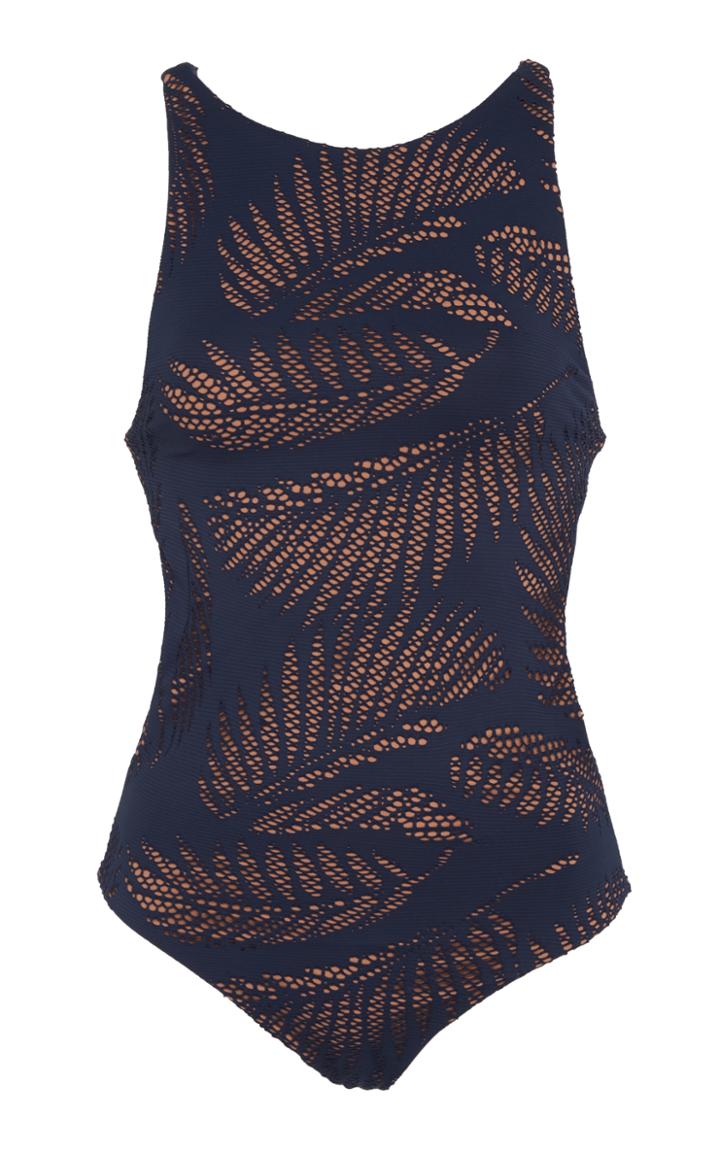 Onia Elena Laser-cut One Piece Swimsuit