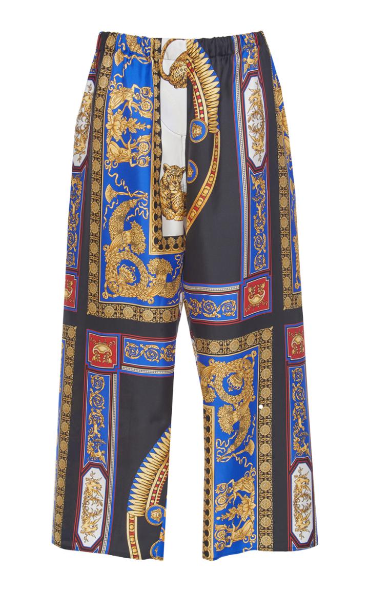 Versace Silk Twill Wide Leg Pant