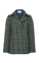Luisa Beccaria Plaid Virgin Wool Peacoat