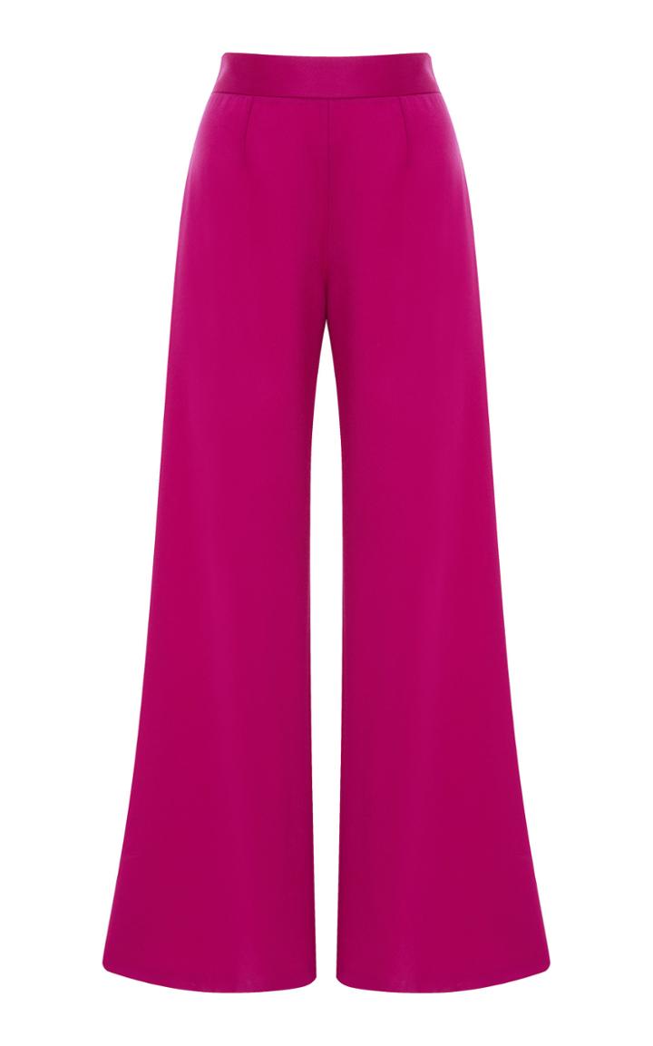 Marchesa Silk Wool Wide Leg Trousers