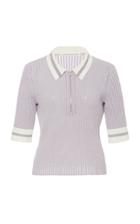 Moda Operandi Veronica Beard Jorja Half-zip Ribbed Polo Size: Xs