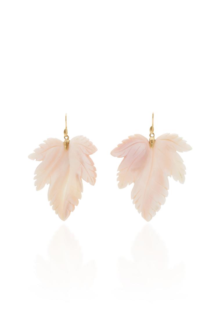 Annette Ferdinandsen M'o Exclusive: Mother Of Pearl Fancy Leaf Earrings