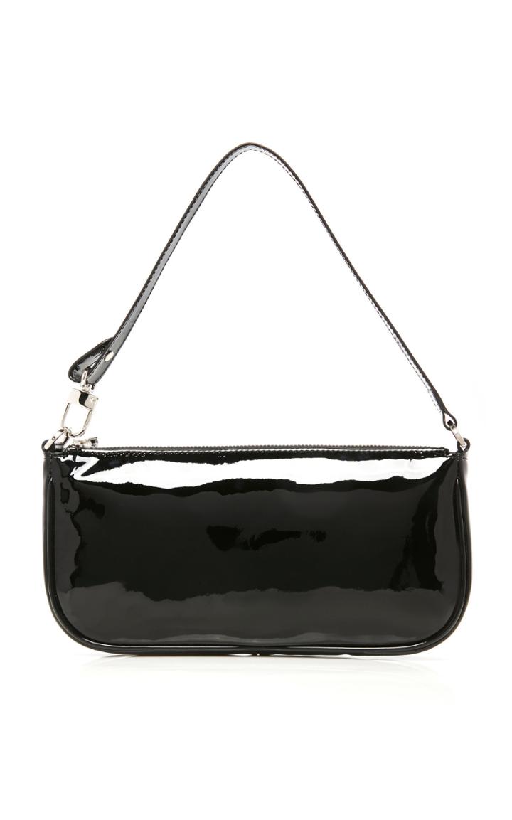 Moda Operandi By Far Rachel Graphite Leather Shoulder Bag