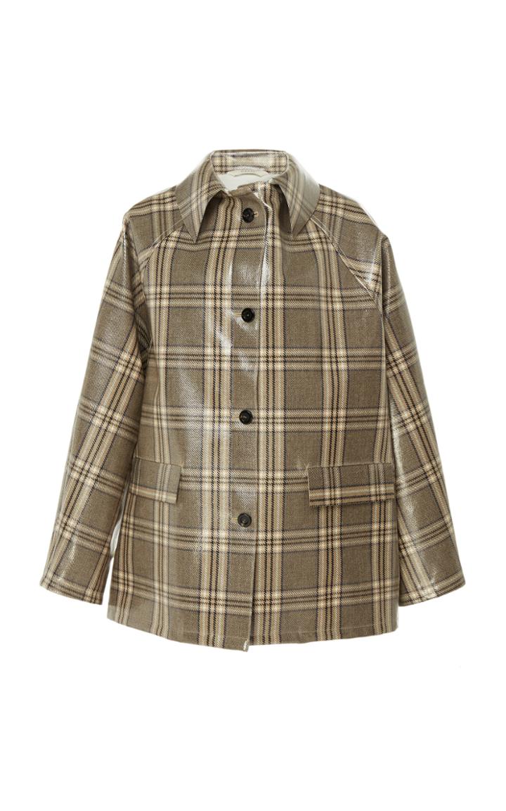 Kassl Coated Check Short Wool-blend Jacket