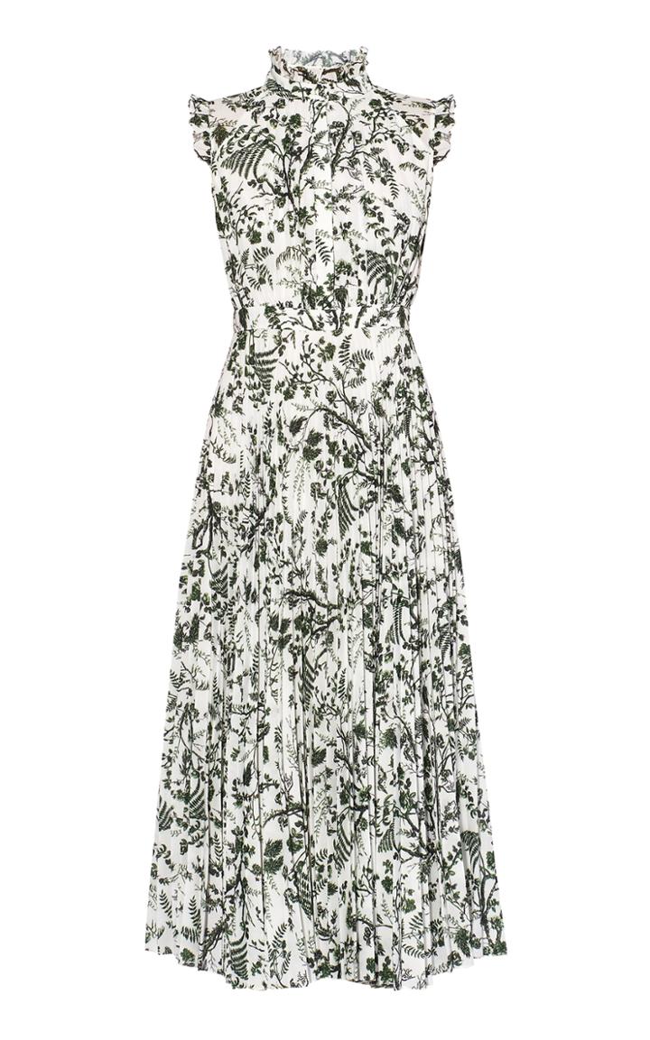Moda Operandi Erdem Roisin Printed Mock Neck Midi Dress