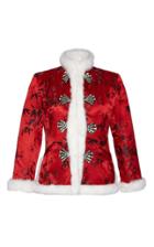 Attico Clara Fur Trim Jacquard Jacket