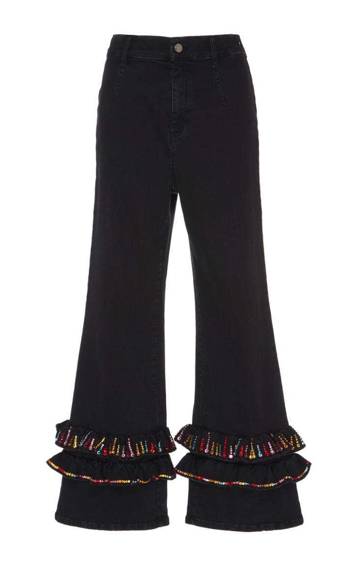 Vivetta Swan Hill Embellished Ruffle Pant