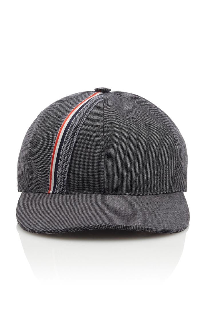 Thom Browne Striped Wool And Mohair Baseball Cap