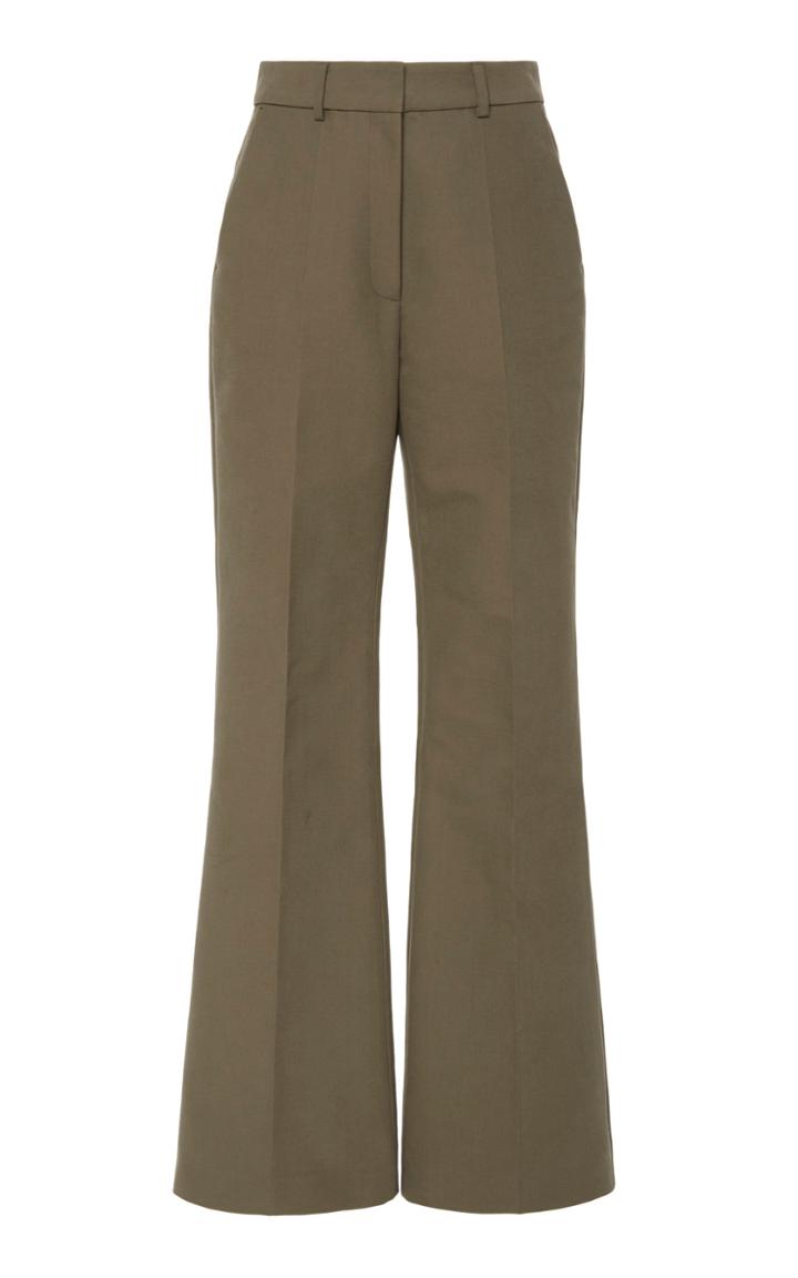 Partow Emilio Cotton High-rise Straight-leg Pants