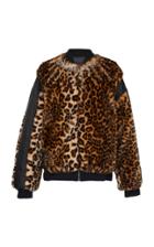 Giambattista Valli Jewel Embellished Leopard Print Faux Fur Jacket