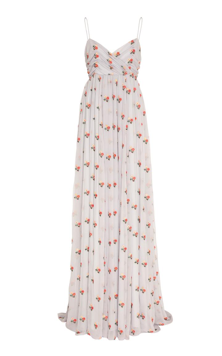 Moda Operandi Markarian Rosaline Embroidered Chiffon Empire Gown Size: 0