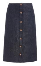 Moda Operandi Gabriela Hearst Anna Raw Denim Button Front Skirt
