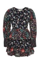 Loveshackfancy Paris Tiered Floral-print Cotton Mini Dress