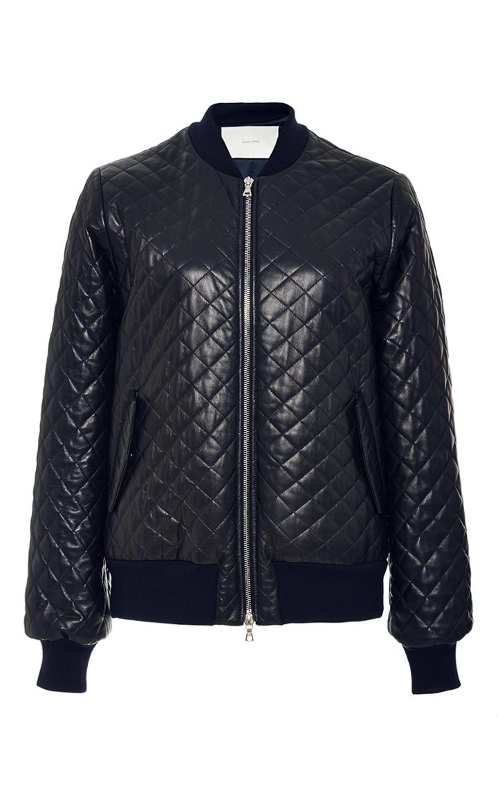 Adam Lippes Quilted Leather Bomber Jacket