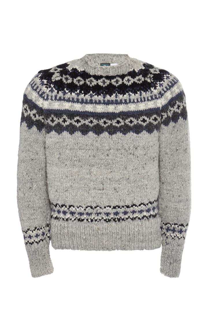 Chamula Fair Isle Printed Wool Pullover Sweater Size: S