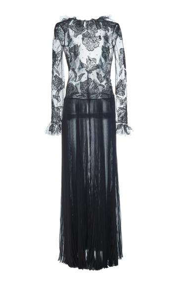 Moda Operandi Valentino Sheer Lace-plisse Gown
