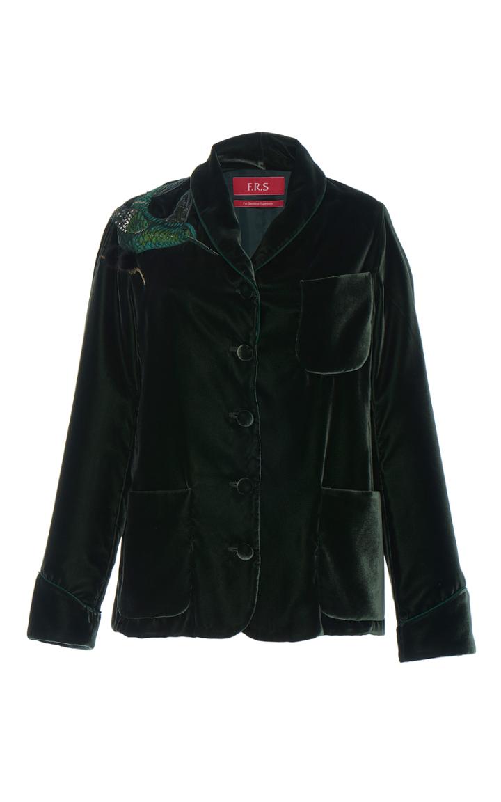 For Restless Sleepers Velvet Bird Embroidered Persefone Top