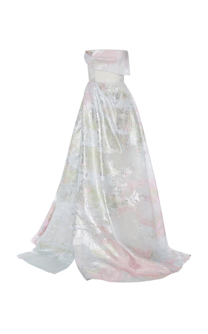 Alex Perry Elize Strapless Lurex Organza Gown