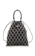 Prada Net-detailed Nylon Drawstring Top Handle Bag