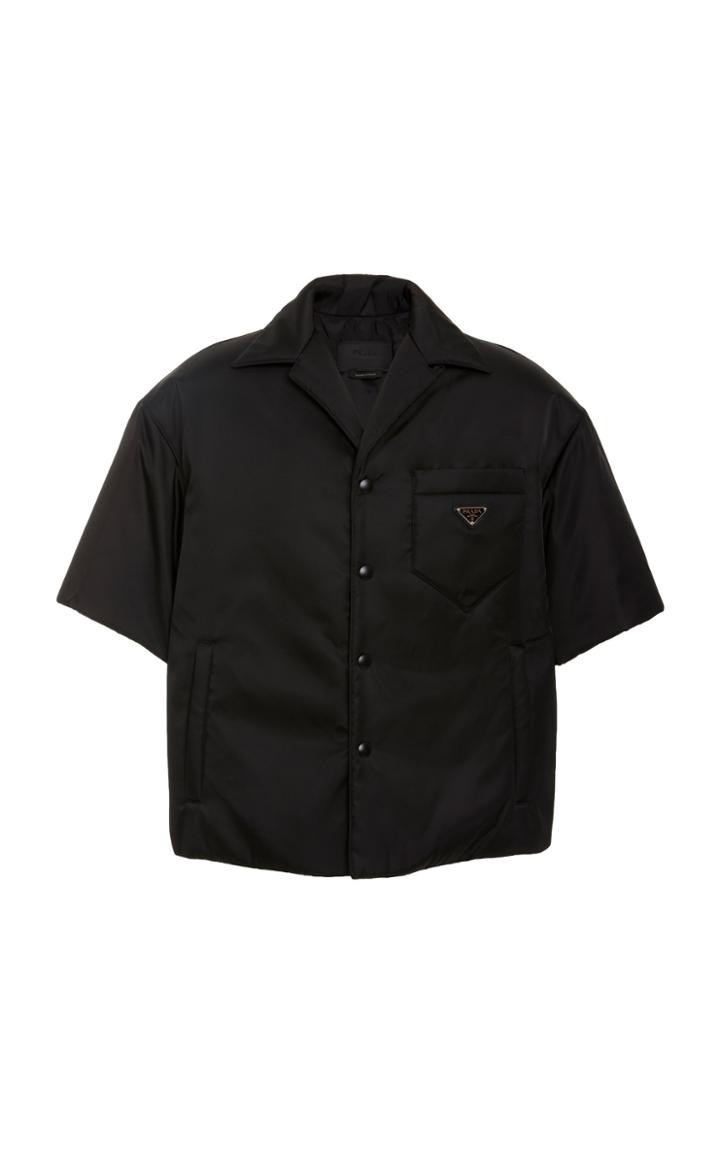 Prada Logo-appliqud Nylon-gabardine Shirt