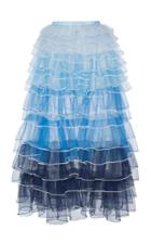 Moda Operandi Huishan Zhang Claudia Gradiant Ruffle-tiered Organza Maxi Skirt Size: