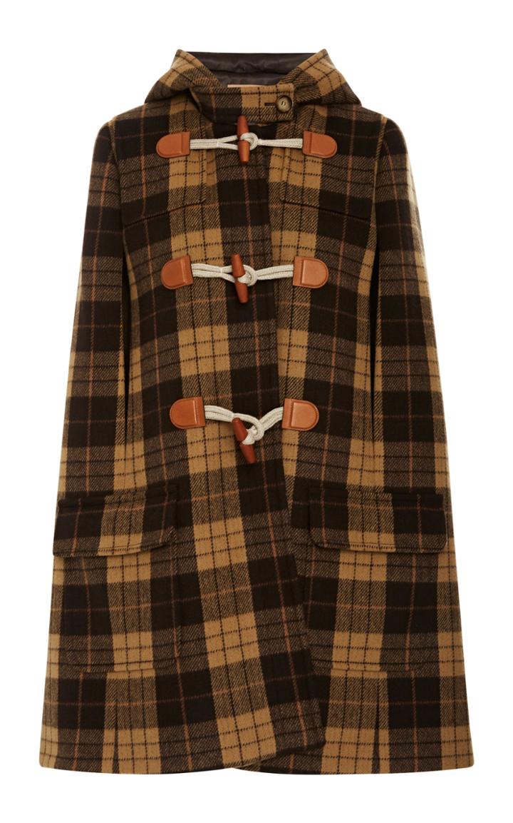 Michael Kors Collection Check Duffle Cape