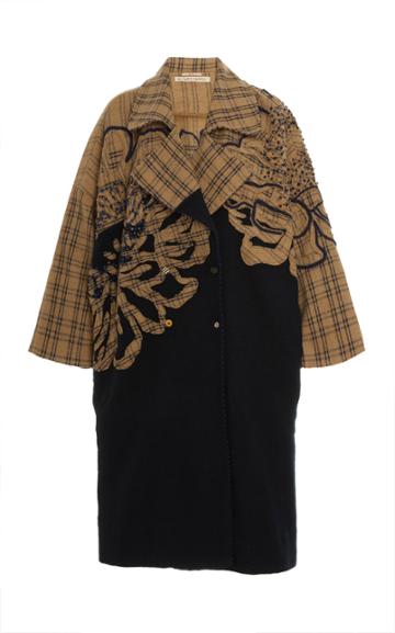 Pro Double-breasted Patchwork Embroidered Wool Coat