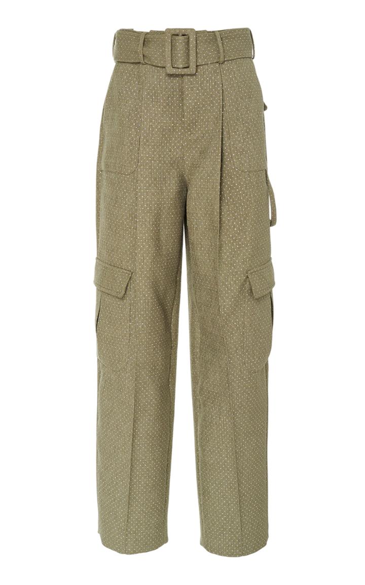 Rosie Assoulin Belted Printed Twill Cargo Pants