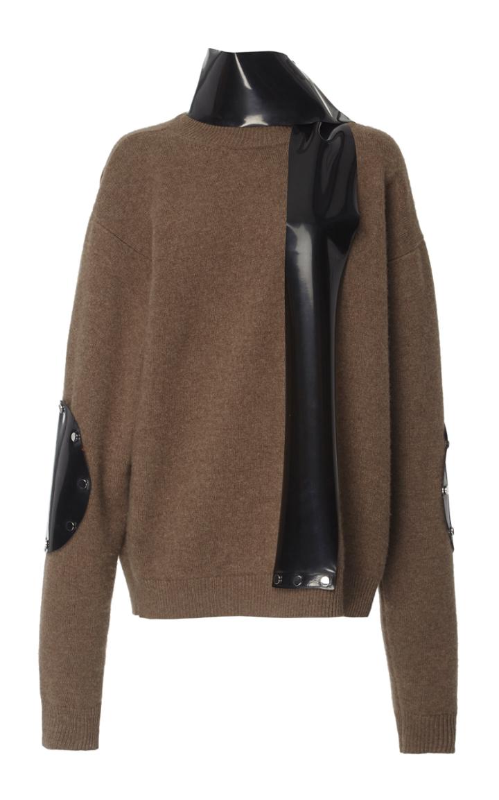 Christopher Kane Embellished Alpaca-blend Latex Knit Sweater