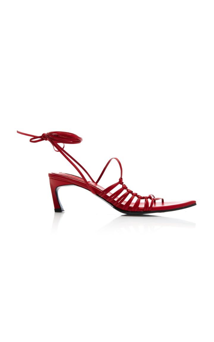 Moda Operandi Reike Nen Asymmetric Knot Leather Pointed Sandals Size: 35.5