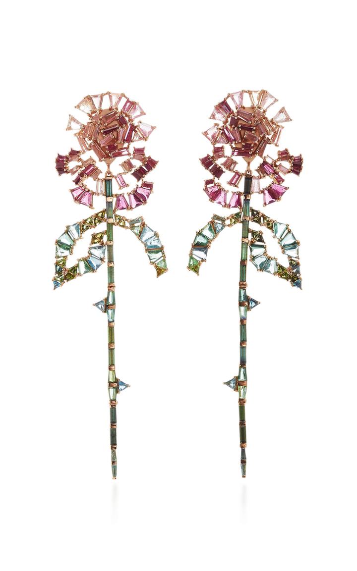 Nak Armstrong Rose + Stem Earrings