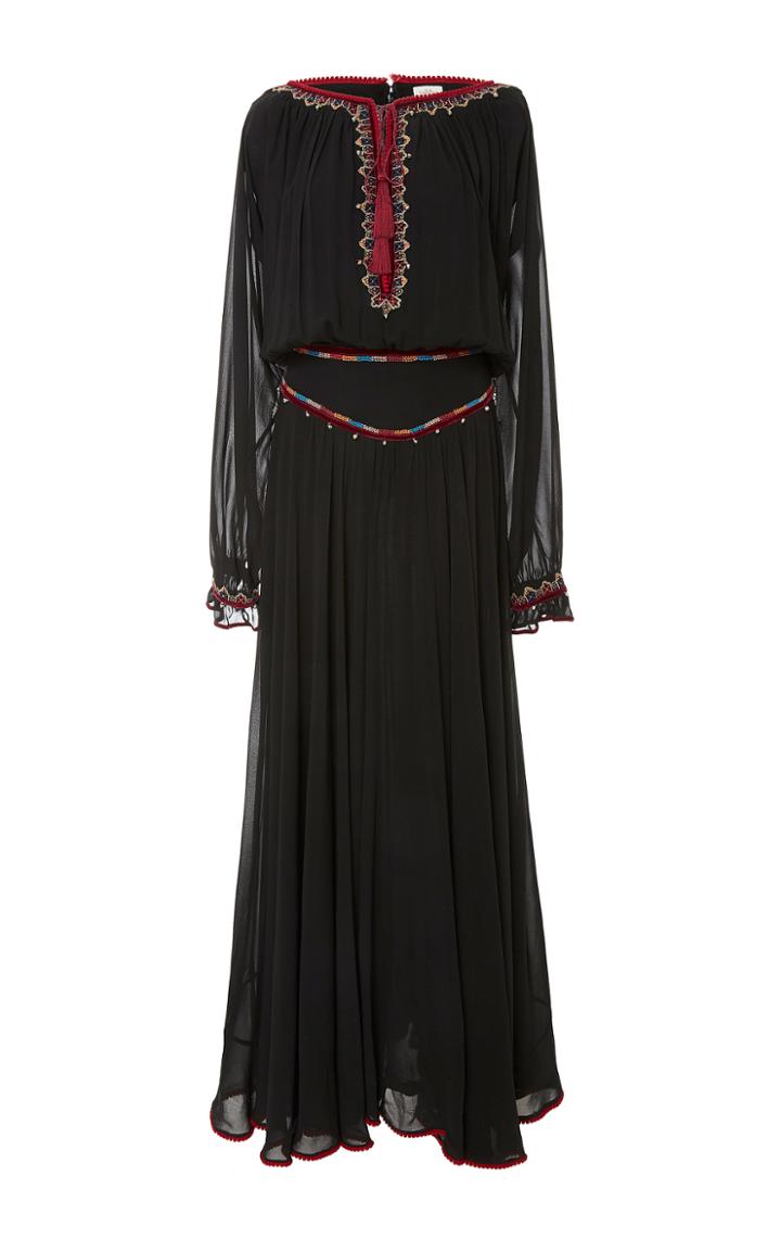 Talitha Tribal Embroidered Long Rosa Dress