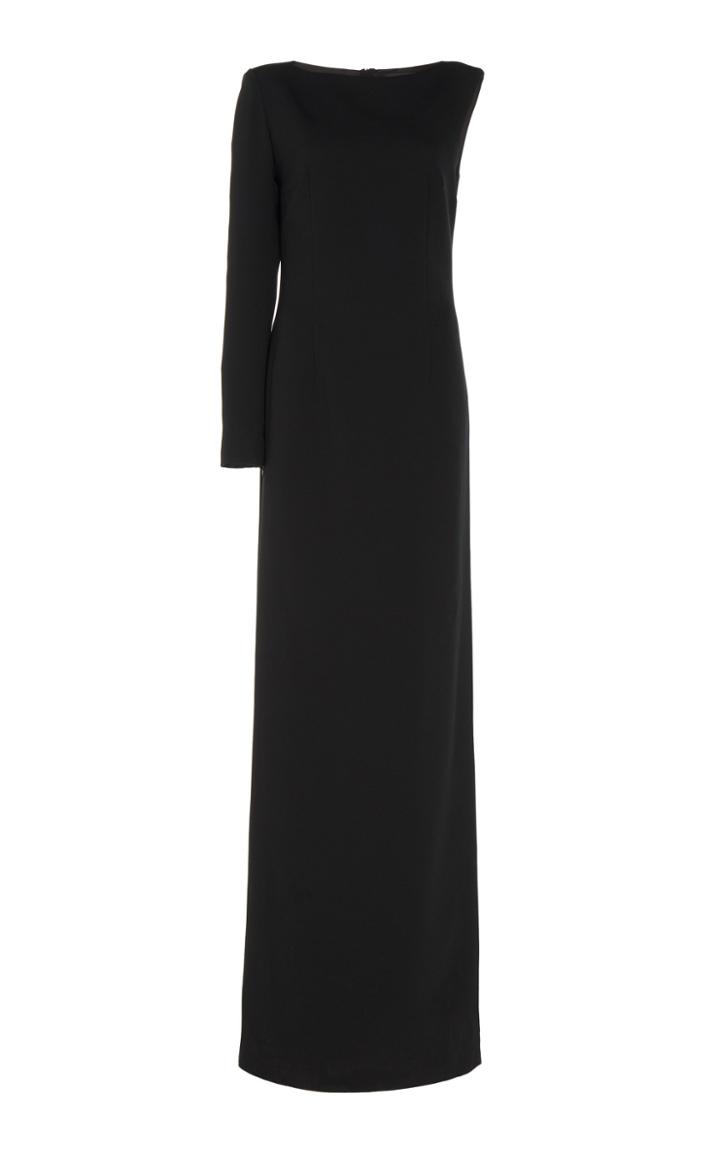 Paule Ka One-shoulder Satin Crepe Gown