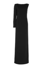 Paule Ka One-shoulder Satin Crepe Gown