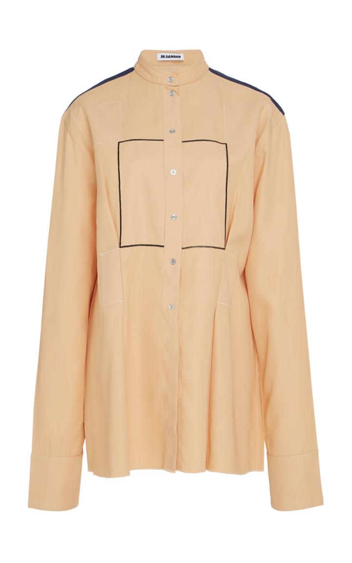 Jil Sander Gia Collarless Poplin Shirt