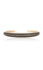 Busatti New Piercing 18k White Gold Titanium And Diamond Cuff Bracelet