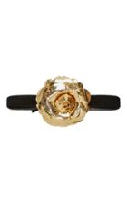Oscar De La Renta Gold Floral Belt
