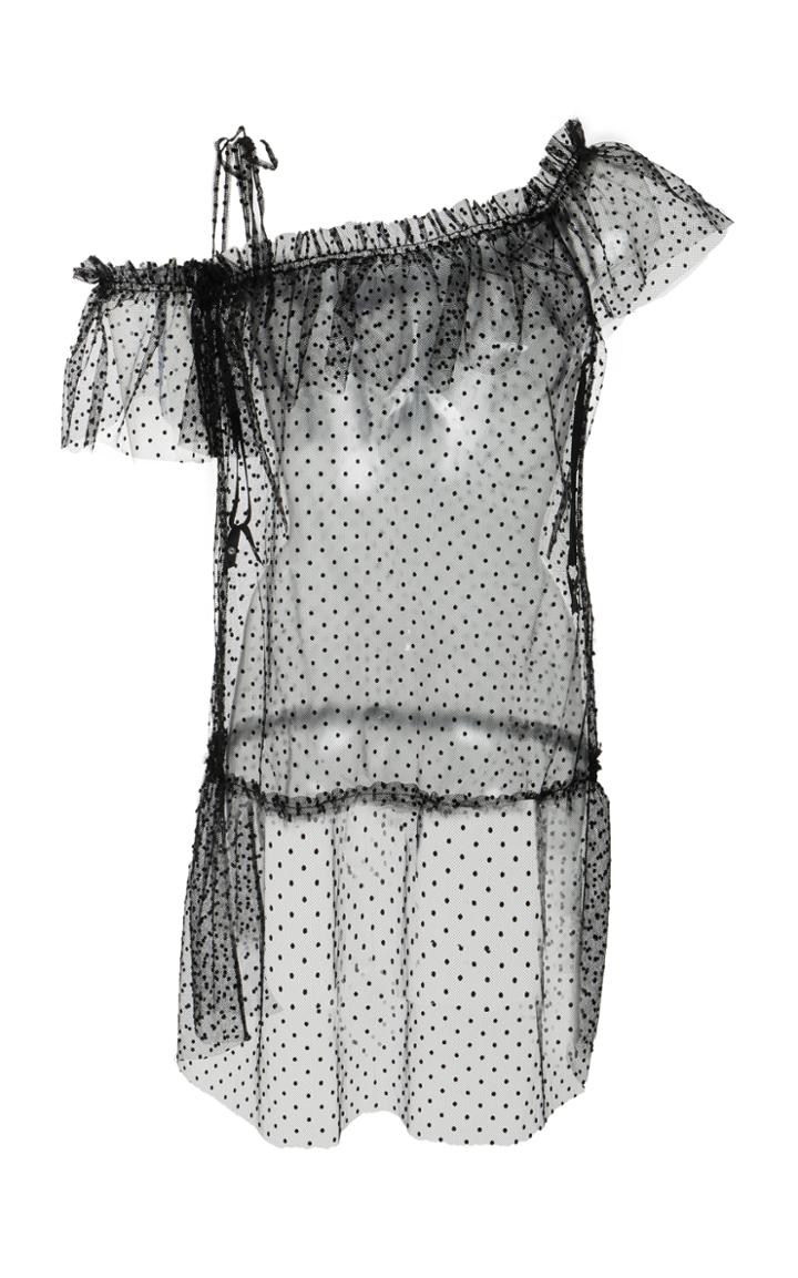 Red Valentino Off The Shoulder Sheer Tunic Top