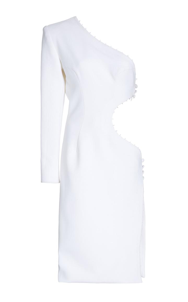 Moda Operandi Sergio Hudson Diana One Shoulder Cutout Dress With Button Detail