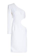 Moda Operandi Sergio Hudson Diana One Shoulder Cutout Dress With Button Detail